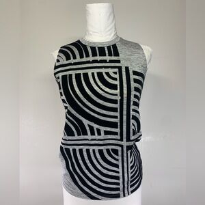 Desigual Black and Gray Geometric Muscle Tee